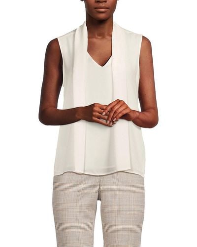 Tommy Hilfiger Overlay Sleeveless Top - White