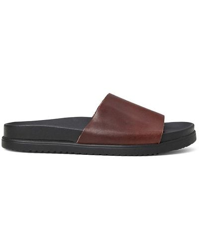 Bruno Magli Vito Leather Slides - Brown