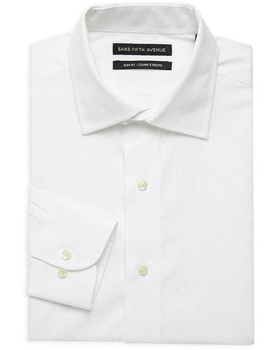 Saks Fifth Avenue Slim Fit Dress Shirt - White