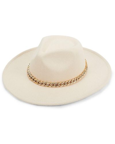 Kendall + Kylie Kendall + Kylie Chain Trim Fedora Hat - Natural