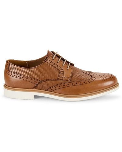 Saks Fifth Avenue Donald Leather Longwing Brogues - Brown