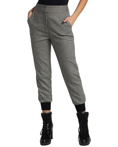 Veronica Beard Frazier Herringbone Joggers - Grey