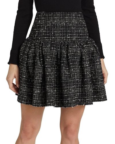 Jason Wu Tweed Ruffle Mini Skirt - Black