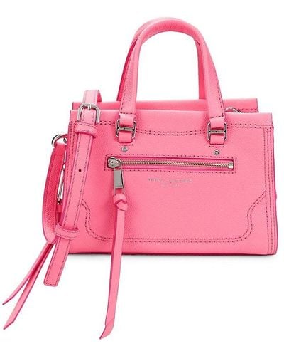 Marc Jacobs Grained Leather Crossbody Satchel - Pink