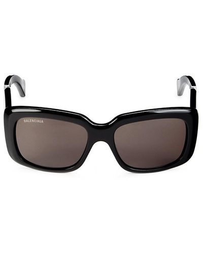Balenciaga 56mm Rectangle Sunglasses - Black