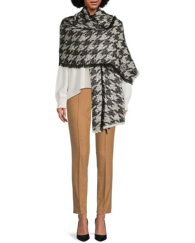 Fraas Houndstooth Boucle Wrap - Black