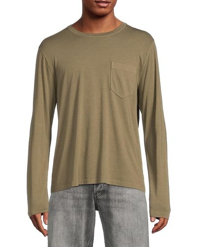 Billy Reid Long Sleeve Pima Cotton T Shirt - Grey