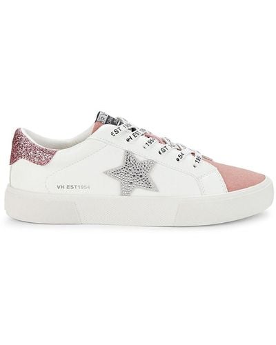 Vintage Havana Studded Star Low Top Trainers - White