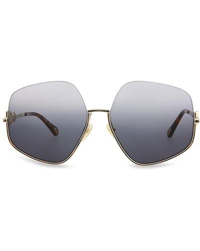 Chloé 61mm Geometric Sunglasses - Gray