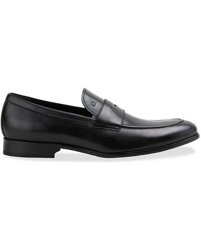 Gordon Rush Avery Leather Penny Loafers - Black