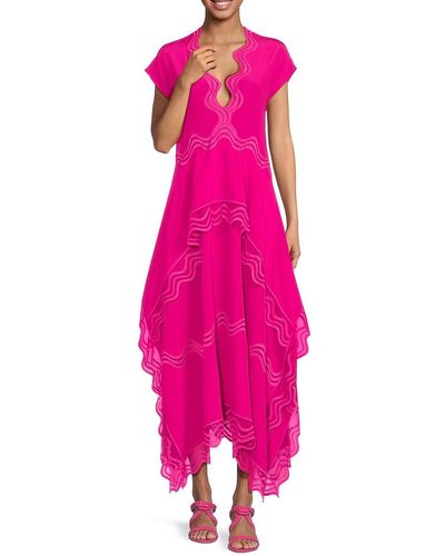 Stella McCartney Orla Asymmetric Silk Midi Dress - Pink
