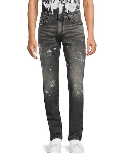 Off-White c/o Virgil Abloh Diag Outline Paint Slim Jeans - Black
