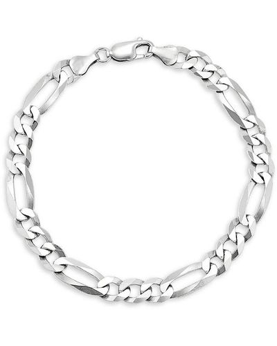 Saks Fifth Avenue Sterling Silver Figaro Chain Bracelet - White