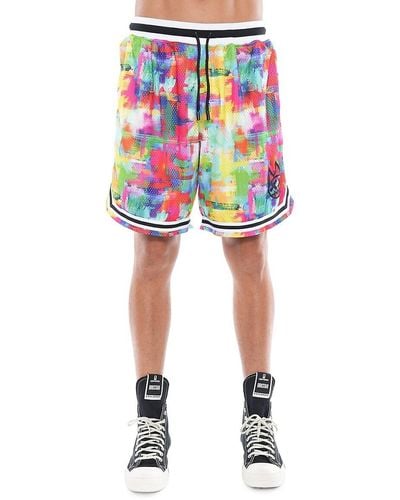 Cult Of Individuality Colorblock Mesh Basketball Shorts - Blue
