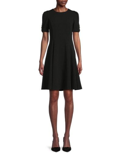 DKNY Puff Sleeve Mini Dress - Black