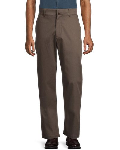 Theory High Rise Stretch Cotton Pants - Brown