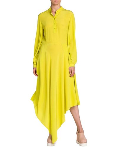 Stella McCartney Asymmetric Silk Maxi Dress - Yellow