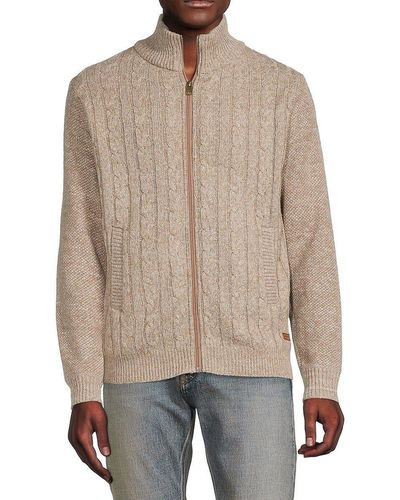 Maglione Uomo Buffalo David Bitton Girocollo A Trecce, Vestibilità Comoda, Colorblock Invernale