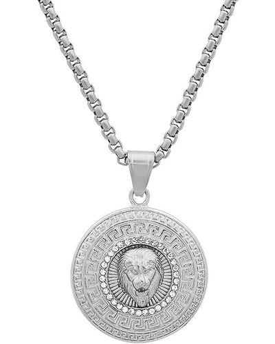 Anthony Jacobs 18k Goldplated Stainless Steel & Simulated Diamond Regal Lion Head Pendant Necklace - Metallic