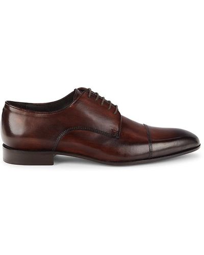 Saks Fifth Avenue Leather Derby Shoes - Brown