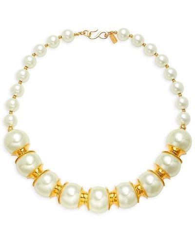Kenneth Jay Lane 22K Goldplated & Faux Pearl Necklace - Metallic