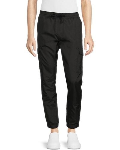 French Connection Solid Drawstring Cargo Joggers - Black