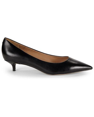 Sam Edelman Franci Point Toe Leather Court Shoes - Black