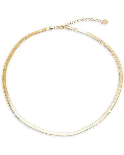 Luv Aj 14K Goldplated Herringbone Chain Necklace - White