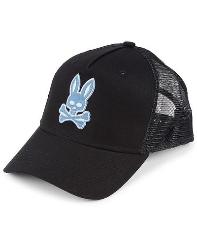 Psycho Bunny Logo Mesh Baseball Cap - Black
