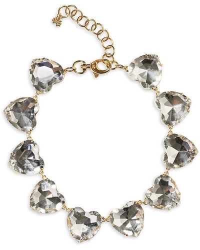 Lele Sadoughi Sweetheart 14k Goldplated Oversized Crystal Necklace - Metallic