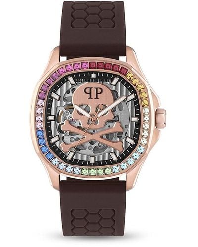 Philipp Plein 42mm Stainless Steel & Silicone Strap Automatic Watch - Metallic