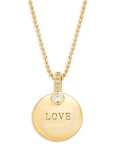 Adriana Orsini Adore 18k Goldplated & Cubic Zirconia Love Charm Necklace - Metallic