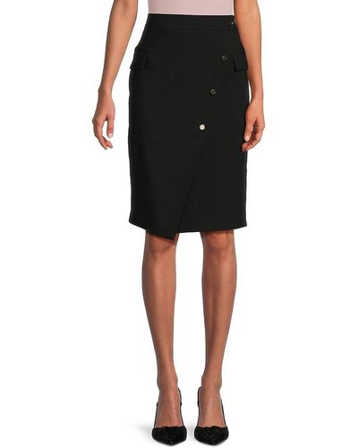 DKNY Faux Wrap Skirt - Black