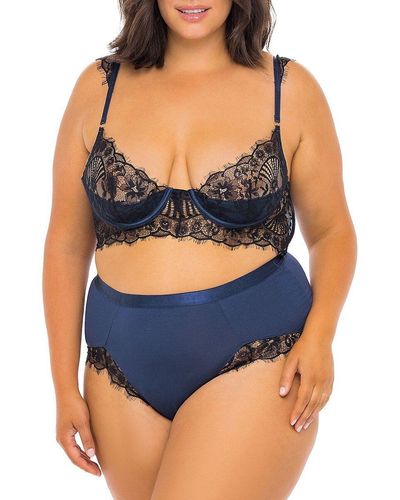 Oh La La Cheri Embroide Lace Open Cup Bra & Thong Set At Nordstrom