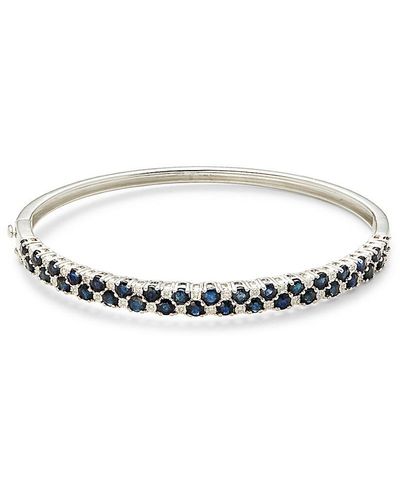 Effy ENY Sterling Silver, Sapphire & Diamond Bangle Bracelet - Metallic