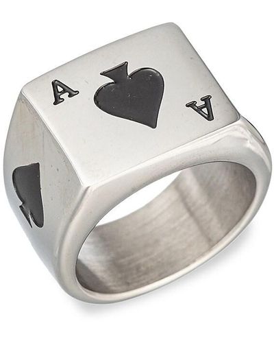 Eye Candy LA Luxe Ace Of Spades Titanium Ring - Grey