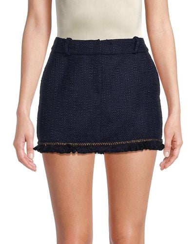 Amanda Uprichard Moriah Tweed Mini Skirt - Blue