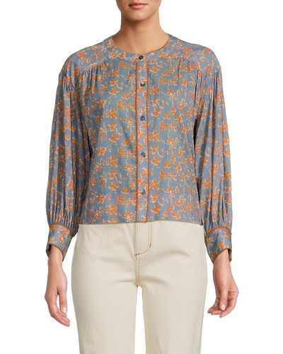 Joie Blaine Floral Blouse - Blue