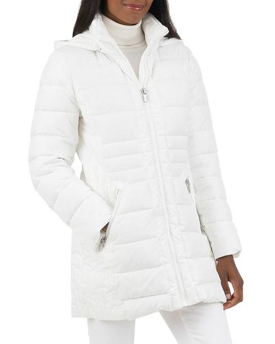 RACHEL Rachel Roy Longline Hooded Puffer Jacket - White