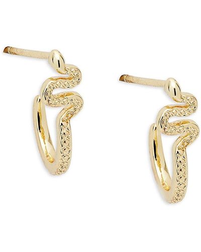 Shashi 14k Goldplated Sterling Silver Snake Huggie Earrings - Metallic