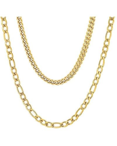 Anthony Jacobs 18k Goldplated Stainless Steel Double Chain Necklace - Yellow