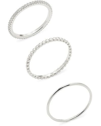 Shashi Aura 3-piece Sterling Silver & Cubic Zirconia Ring Set - White