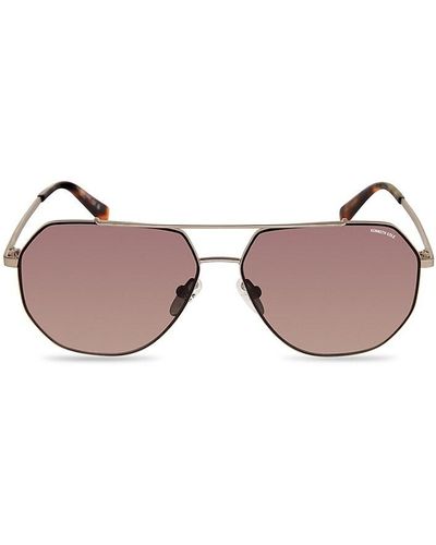 Kenneth Cole 59mm Aviator Sunglasses - Pink