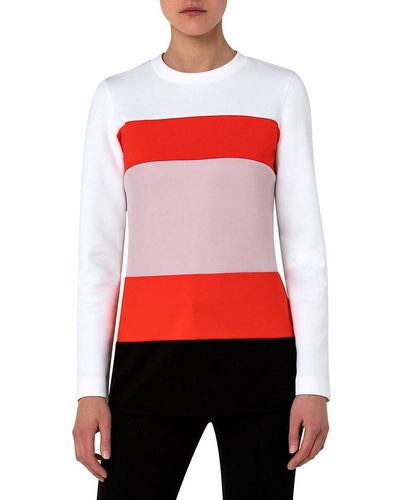 Akris Punto Striped Tunic Sweatshirt - Red