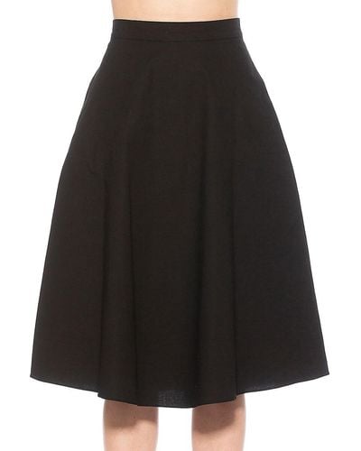 Alexia Admor Mabel Floral A Line Midi Skirt - Black