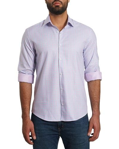 Jared Lang 'Checked Pima Cotton Shirt - Purple