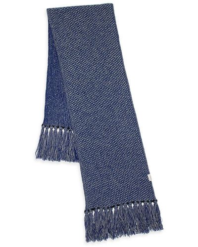 Agnona Tassel Trim Cashmere Scarf - Blue