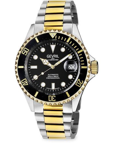 Gevril Wall Street Chrono Stainless Steel Watch 43mm in Metallic