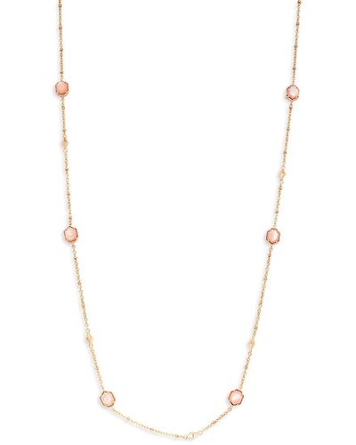 Kendra Scott Tina 14k Goldplated & Mother Of Pearl Station Necklace - White