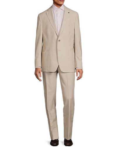 Hart Schaffner Marx New York Fit Striped Suit - Natural